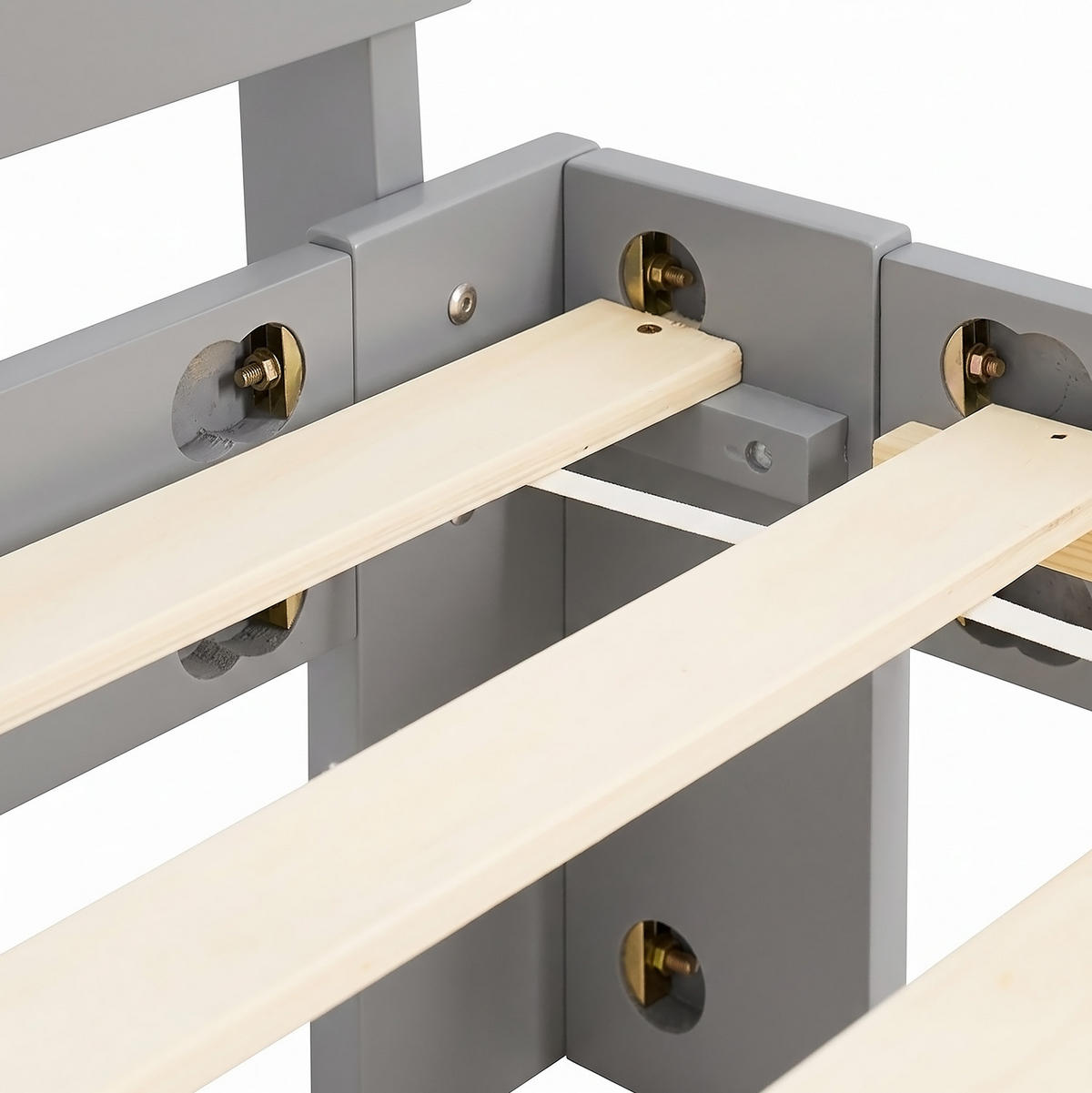 HOLZBETT 90/200 cm mit Lattenrost grau - Grau, Holz (90/200cm) - Homestyle4u