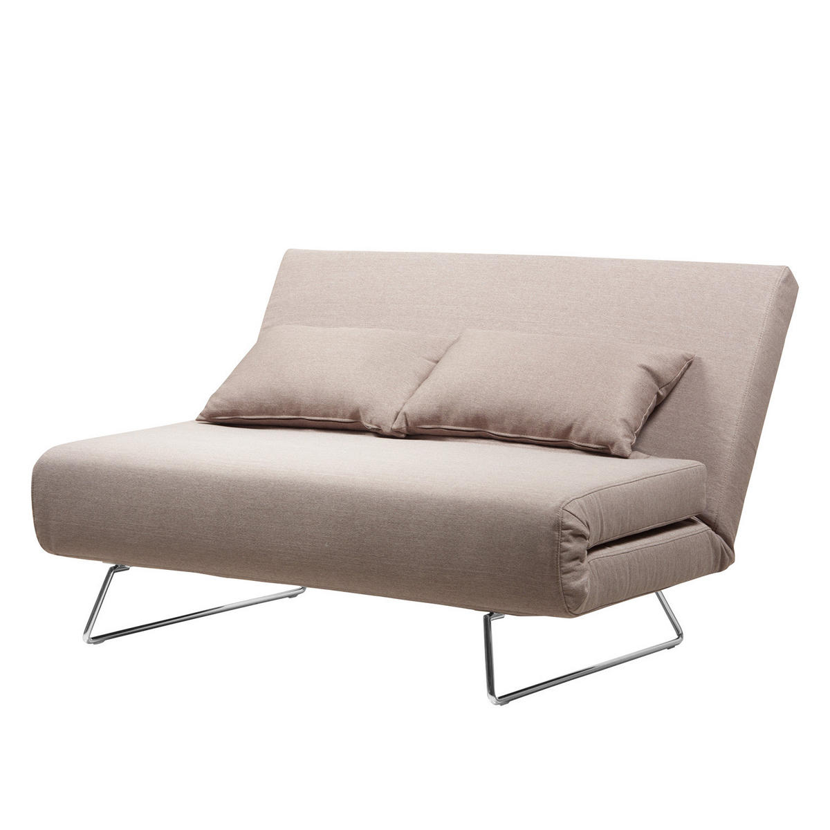 SCHLAFSOFA - Chromfarben/Beige, Textil/Metall (136/82/87cm) - home24