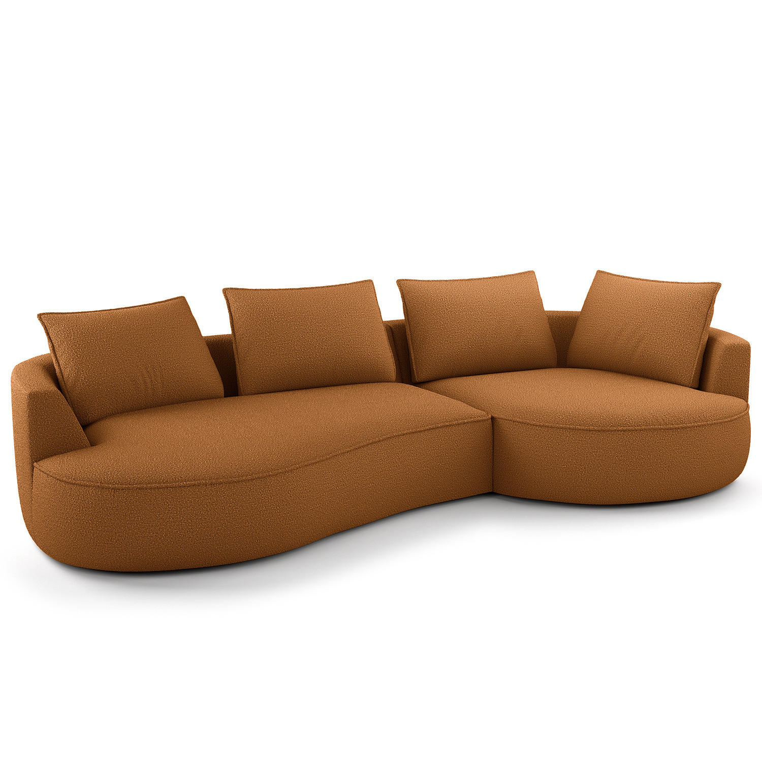 BIGSOFA - Beige/Schwarz, Kunststoff/Textil (322/82/154cm) - home24