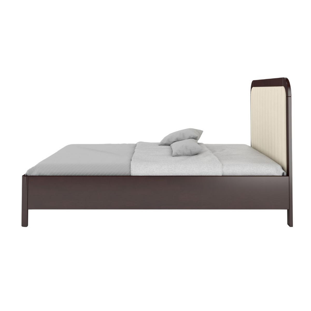 MASSIVHOLZBETT Modena, gepolstertes Kopfteil, Buche - lackiert, Palisanderfarbe/Ecru, 140x200 - Ecru/Wengefarben, Holz/Buchenholz (140/200cm) - Visby