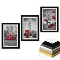 WANDBILDER 3er-Set - 20x30 cm Schwarzer Rahmen - Red Accents London - Schwarz, Kunststoff (20/30cm) - ArtPrintCave