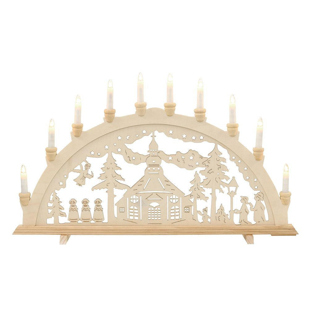 SCHWIBBOGEN Seiffen 10-flammig - Multicolor, Holz (0.1/1/0.1cm) - Dekoteam24