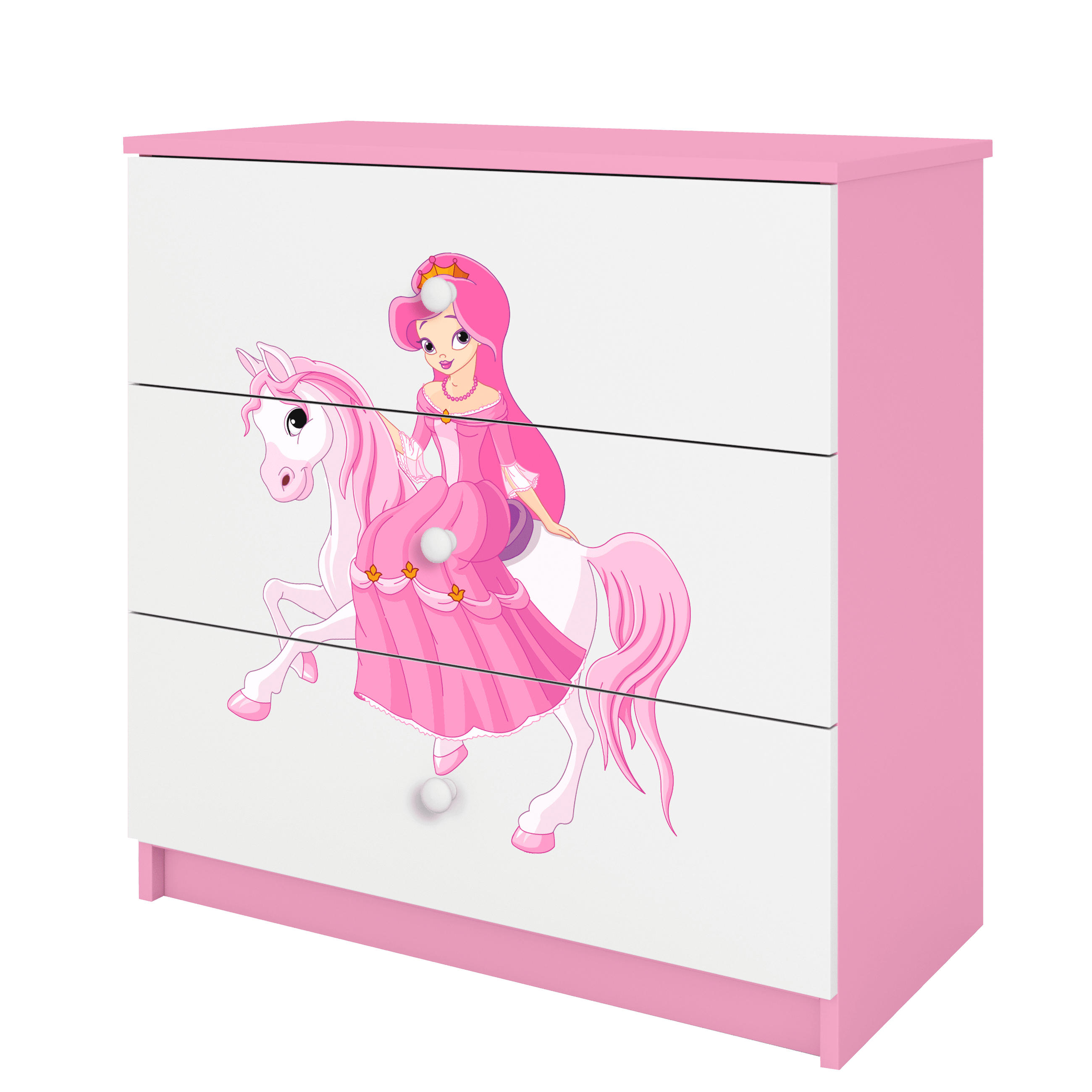 KOMMODE Babydreams Prinzessin zu Pferd 81/81/41 - Rosa, Holzwerkstoff (81/81/41cm) - RAUMHIRSCH FURNITURE
