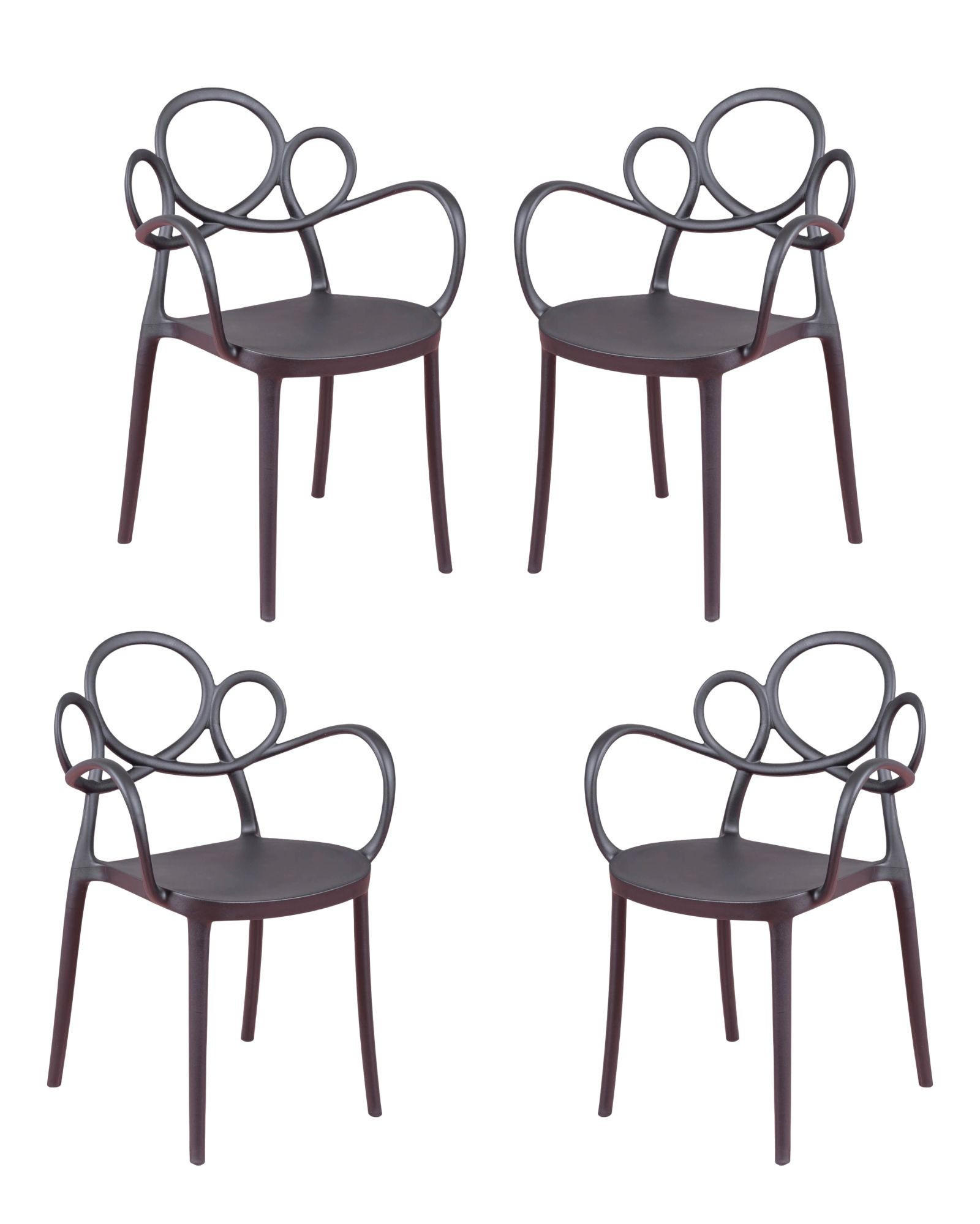 STÜHL-SET 4 Stück Kunststoff Schwarz - Schwarz, Kunststoff (56/84/45cm) - Nest Dream