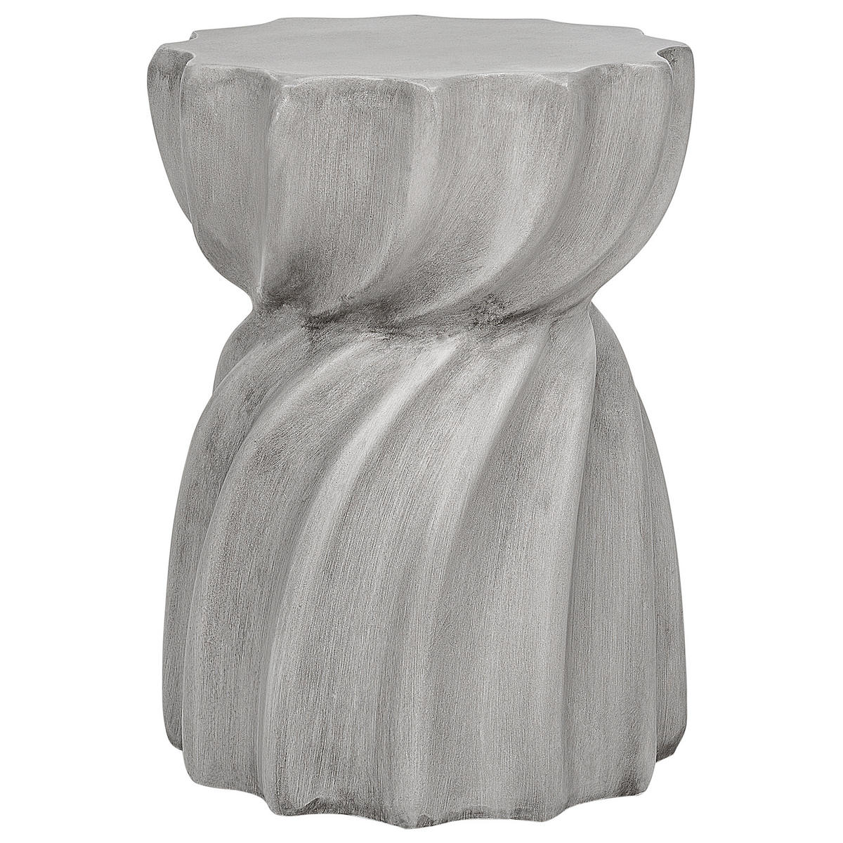 GARTENBEISTTELLTISCH Beton grau rund 35 cm Algua - Grau, Stein (35/35/48cm) - Beliani