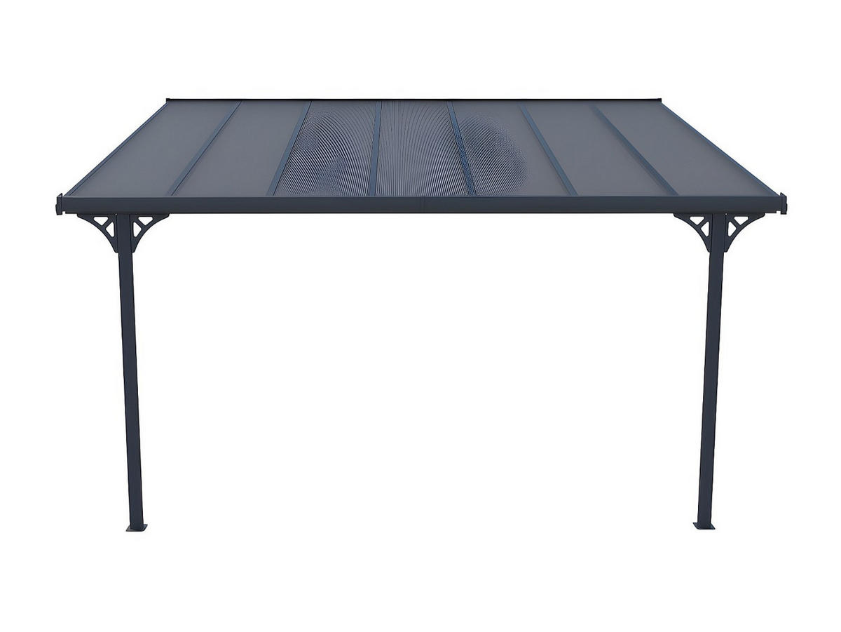 TERRASSENDACH anlehnend - Aluminium - 13,2 m² - Anthrazit - ALVARO - Anthrazit, Kunststoff (436/285/305cm) - Vente-Unique