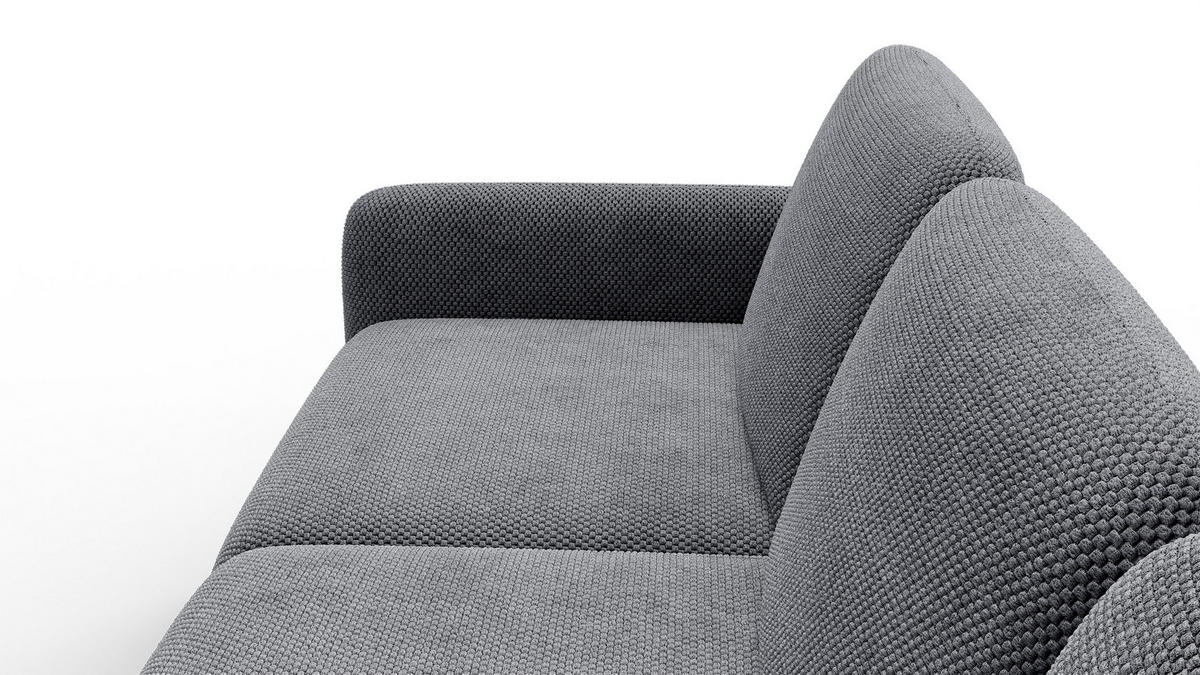 ECKSOFA FEBE 4-Sitzer rechts, grau - Schwarz/Grau, Holz/Textil (264/157cm) - Courtois Laville