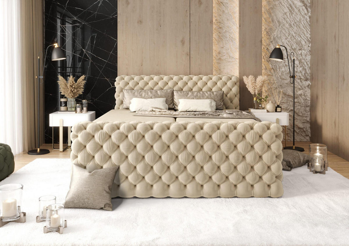 BOXBETT Figo IV Rosa 180x200 cm - Rosa, Textil (180/200cm) - B&B Home