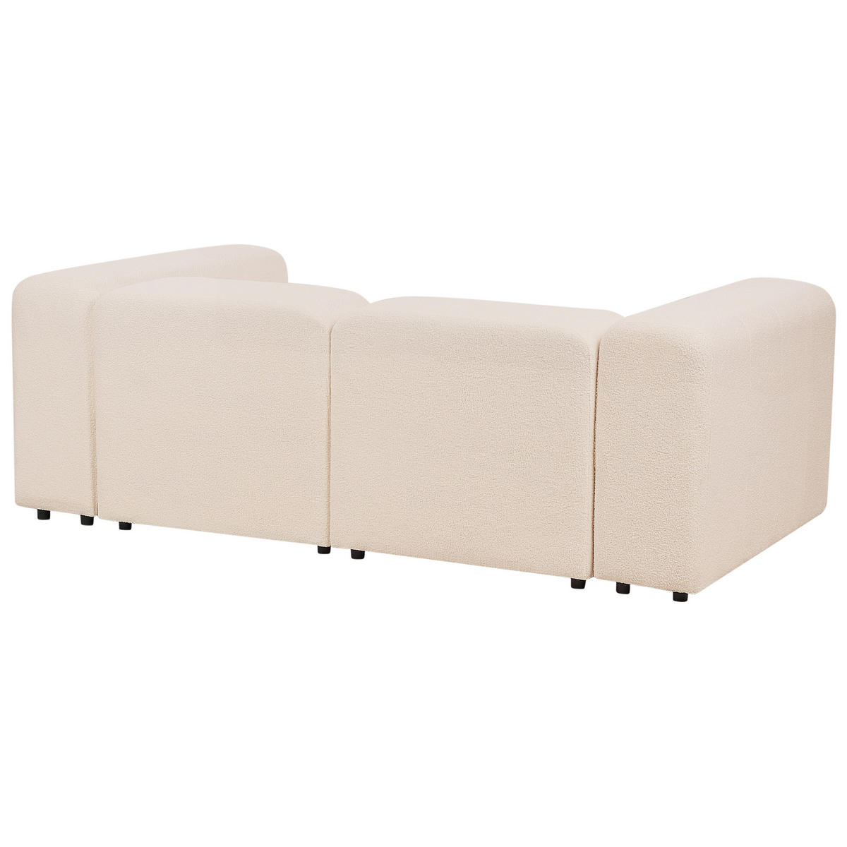 2-SITZER-SOFA Bouclé hellbeige mit Ottomane Falsterbo - Beige, Textil (204/70/105cm) - Beliani