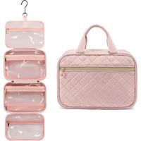 KULTURTASCHE Damen faltbar mit Haken, rosa - Rosa, Textil (20/11/28cm)