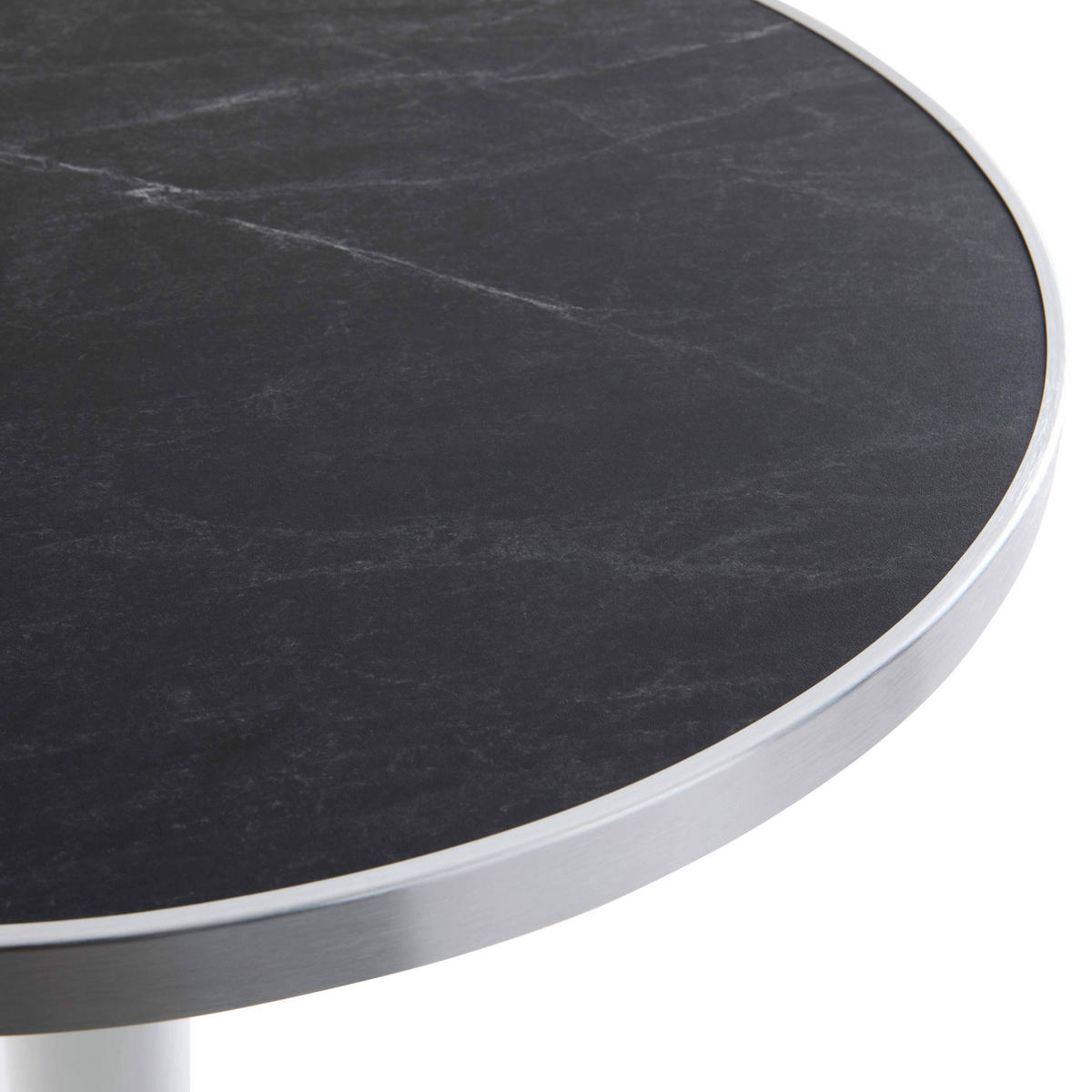 TISCHPLATTE runder 60 cm, Schwarz - Weiß/Grau, Metall (60/2.5/60cm) - Oviala