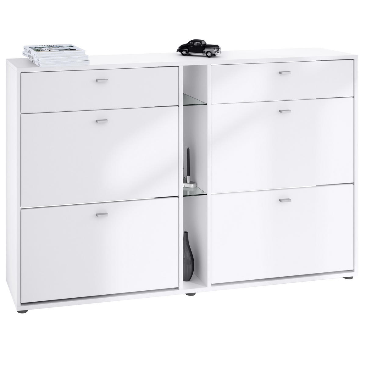 SCHUHSCHRANK Today Fronten in Weiß matt - Weiß, Holzwerkstoff (155.5/95/28cm) - Vladon