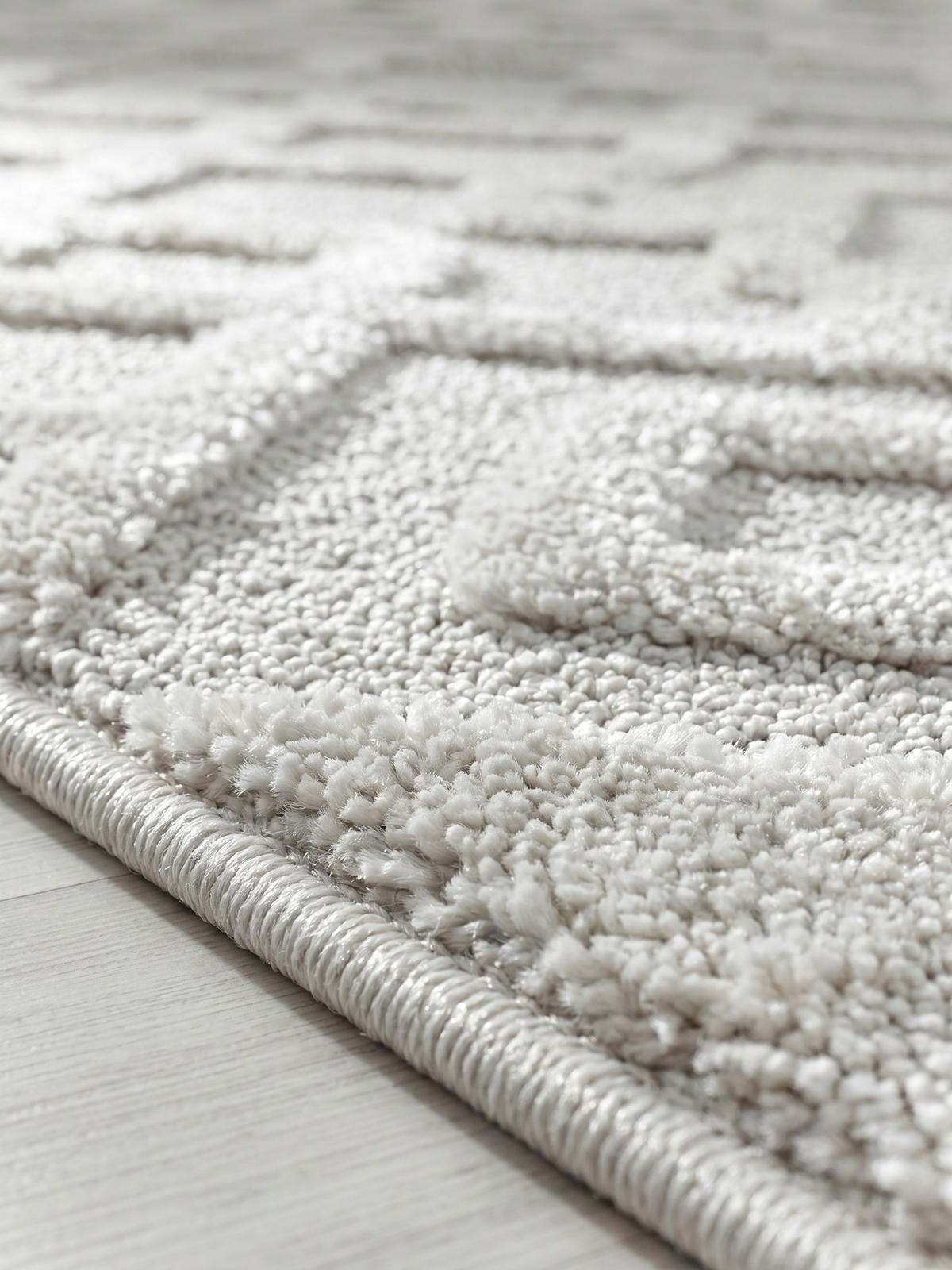 TEPPICH Hochflor EISACK in Creme, geometrisch, 80 x 250 cm - Beige, Textil (80/250cm) - KADIMA DESIGN