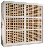 SCHWEBETÜRENSCHRANK 200/180/62 2-türig - Silberfarben/Weiß, Holz/Kunststoff (180/200/62cm) - MÖBEL KRYSPOL