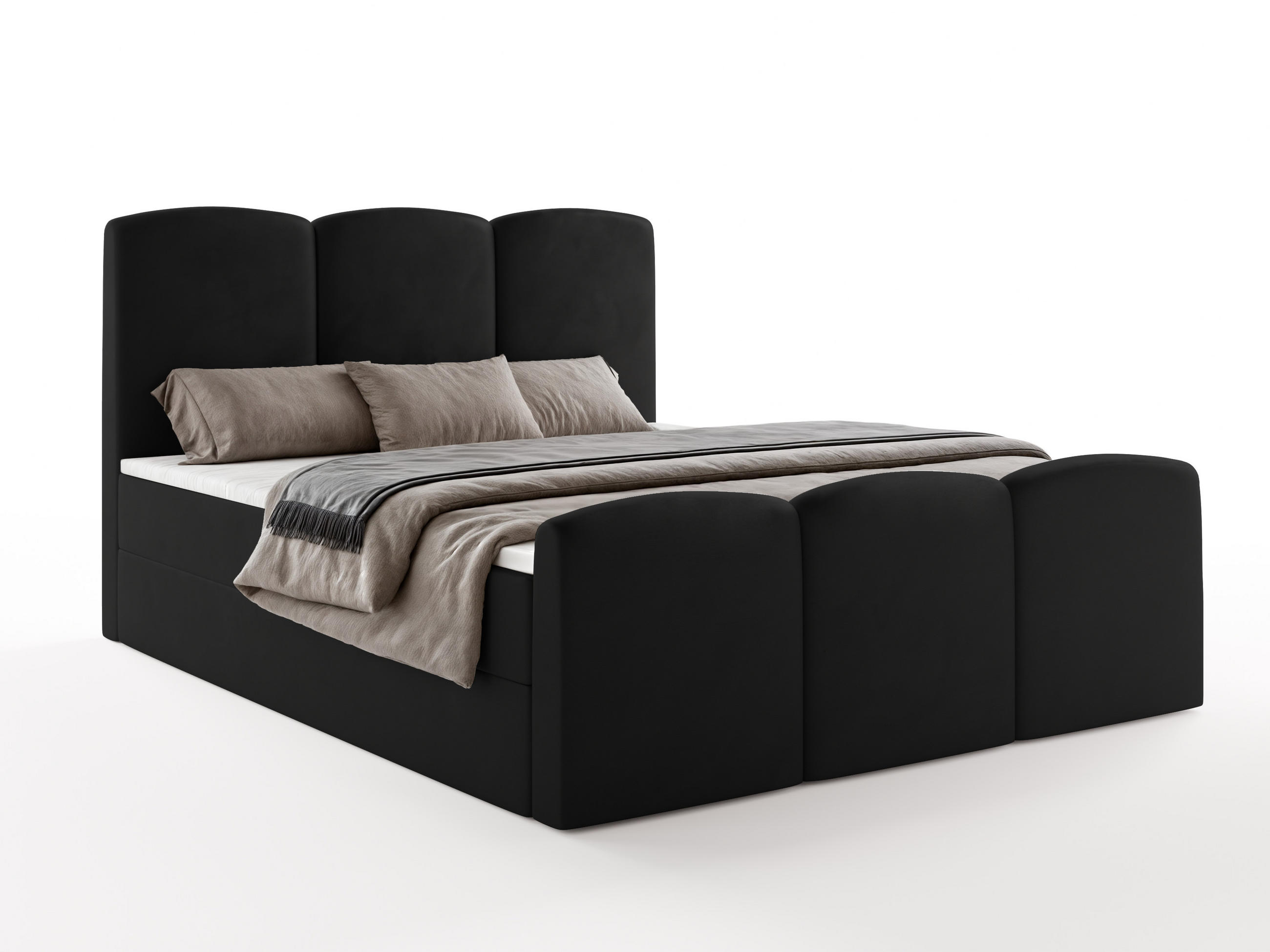 Luxkor24 Boxbett Schwarz 200x200 cm