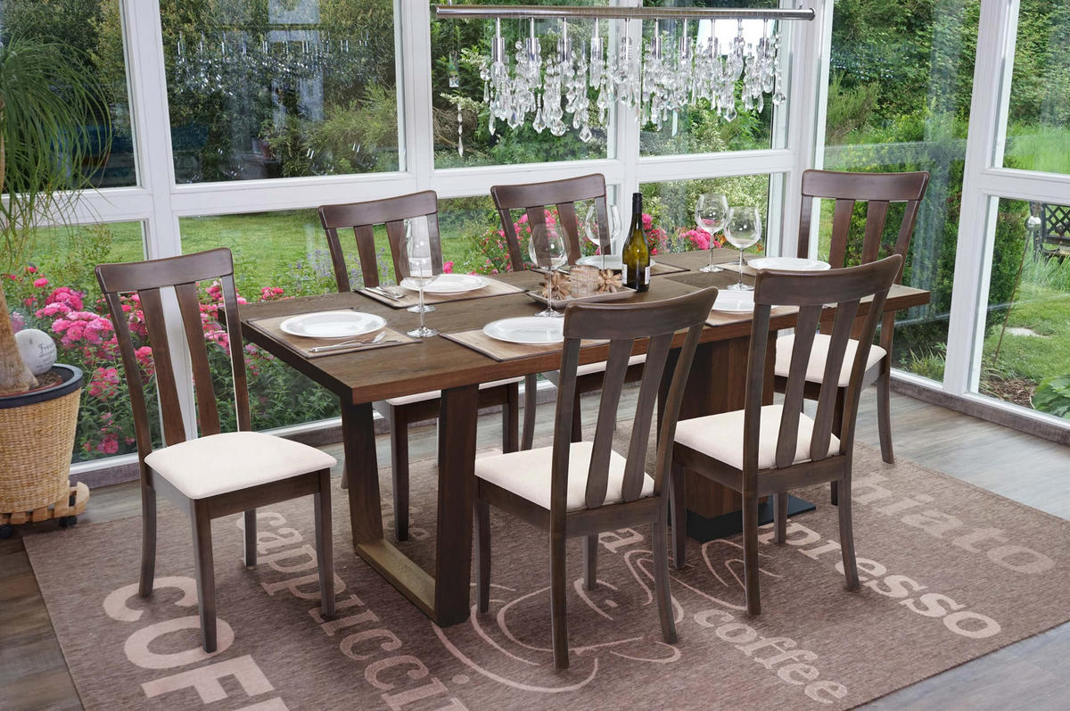 ESSZIMMERSTUHL Braun, Beige 6er-Set - Beige/Braun, Holz (42/96/58cm) - MCW