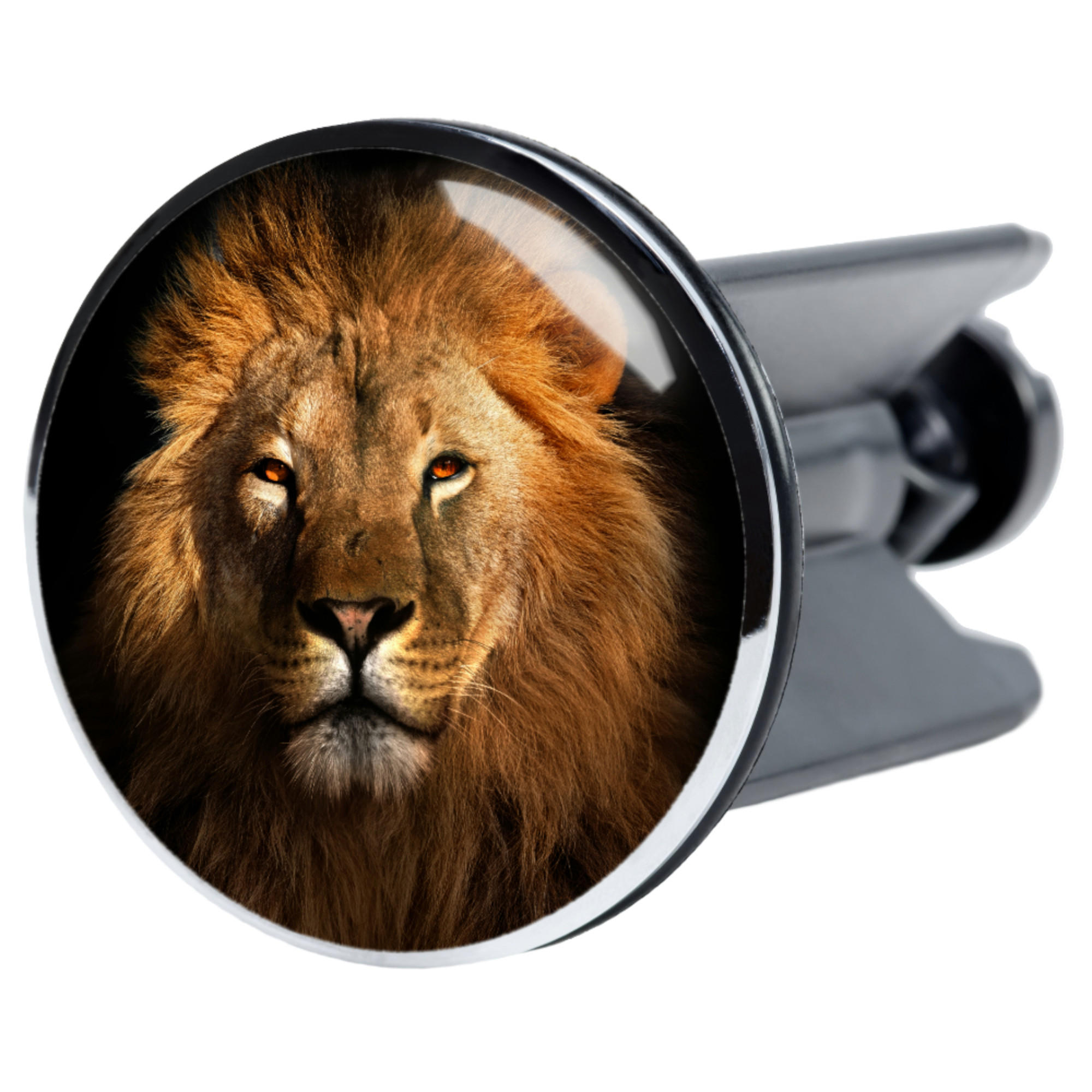 WASCHBECKENSTÖPSEL Löwe - Braun, Kunststoff/Metall (4/7/7cm) - Sanilo