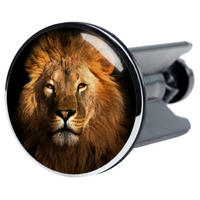 WASCHBECKENSTÖPSEL Löwe - Braun, Kunststoff/Metall (4/7/7cm) - Sanilo