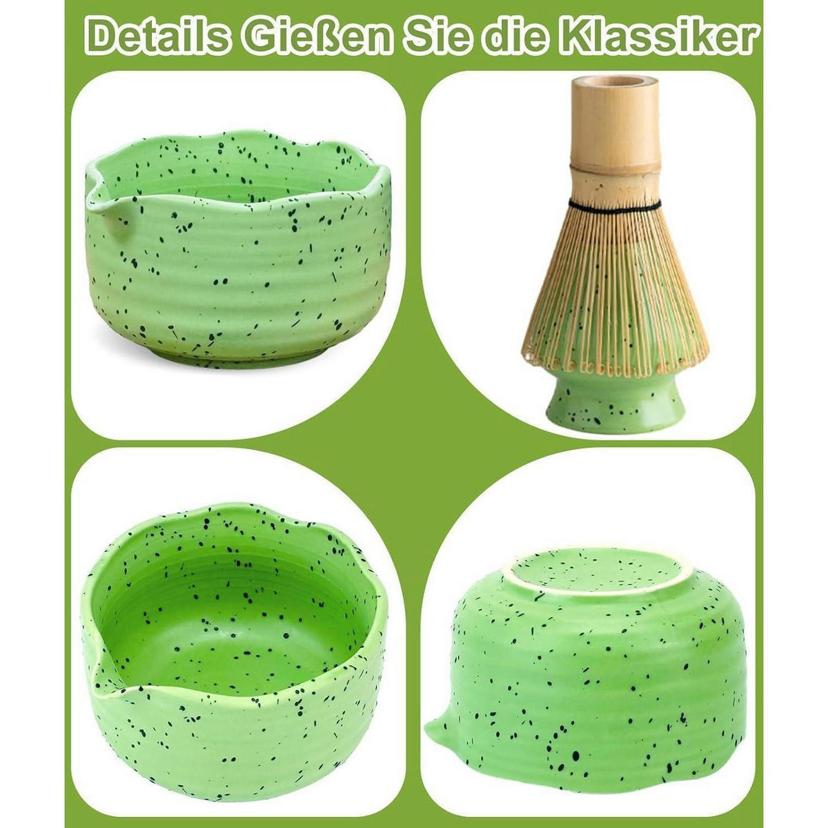 MATCHA Set 7-teiliges Set mattgrün - Grün, Keramik (15/10/15cm)