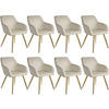 ESSZIMMERSTUHL 8er Set Marilyn 58 x 62 x 82 cm creme/gold - Goldfarben/Creme, Textil (58/82/62cm) - tectake