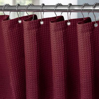 DUSCHVORHANG Waffelstoff 122 x 182 cm Burgunderrot - Bordeaux, Textil (122/182cm)