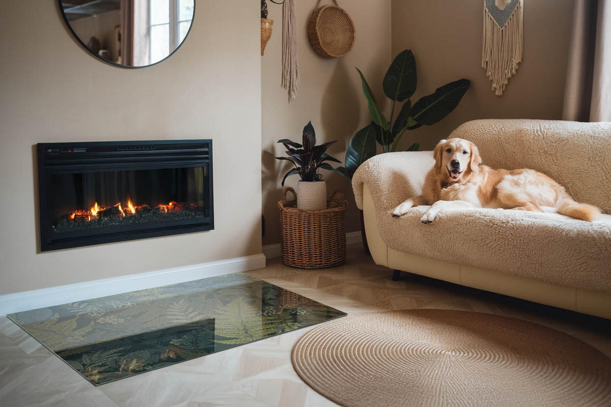 GLASPLATTE für Kamin 120x80 cm Grün - Grün, Glas (120/80/0.4cm) - ArtPrintCave