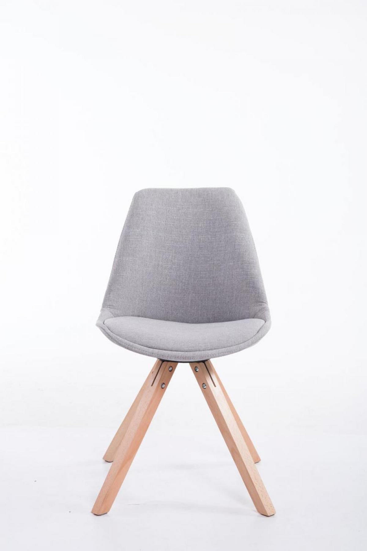 STUHL Stoff grau - Eukalyptusholzfarben/Grau, Holz/Textil (48/84/56cm) - CLP