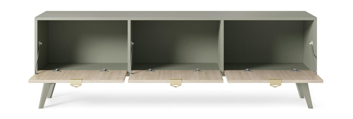 TV-SCHRANK Firr Eukalyptus - Eukalyptusholzfarben, Holzwerkstoff (158/52/38cm) - Bettso