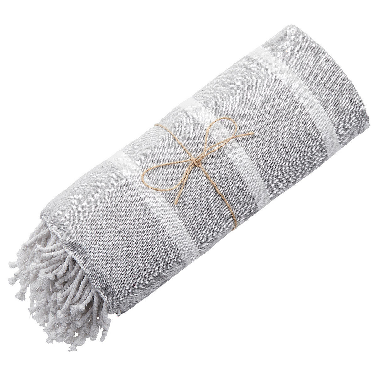 STRANDTUCH Surfside - Weiß/Grau, Textil (200/180cm) - Butlers