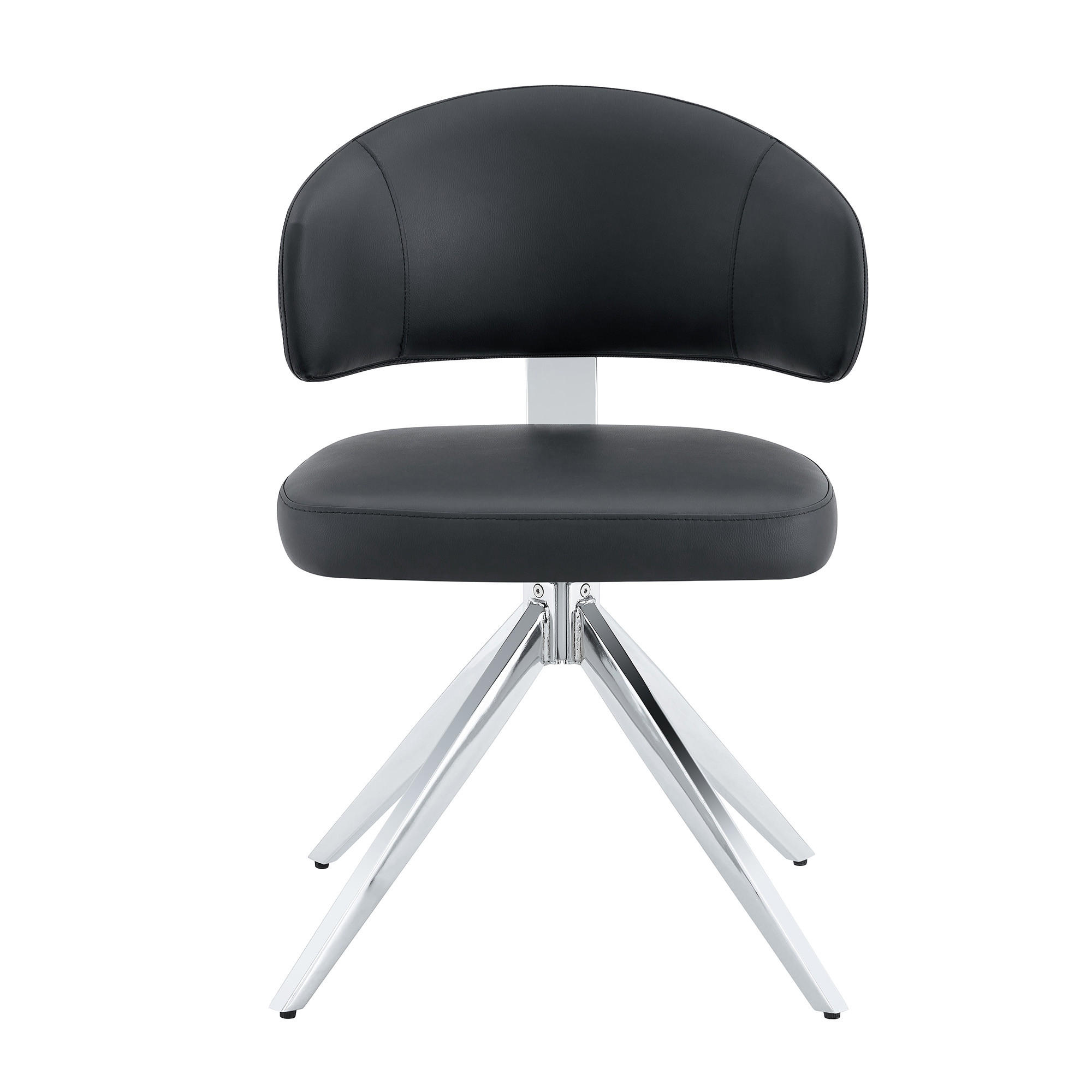 STUHL-SET DE-36678 2 Stück 360° drehbar mit Polsterung Schwarz - Schwarz, Metall (50.5/77/54.5cm) - ComfortXL