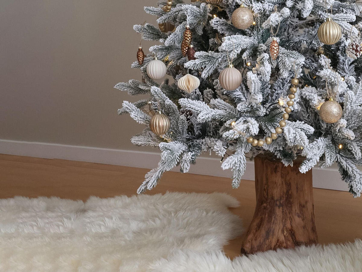 VÁNOČNÍ STROMEK 180 cm Bílý Foraker - bílá, plast (180cm) - Beliani
