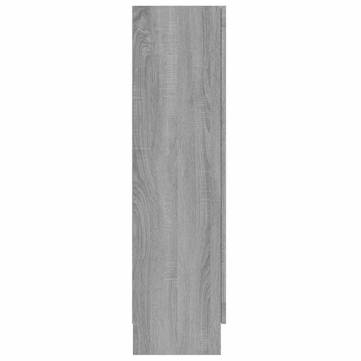 VITRINENSCHRANK mit 3 Fächern, 2 Glastüren 82,5/30,5/115 cm aus Holzwerkstoff Grau Sonoma Dekor - Silbereichenfarben, Holz (82.5/115/30.5cm) - vidaXL