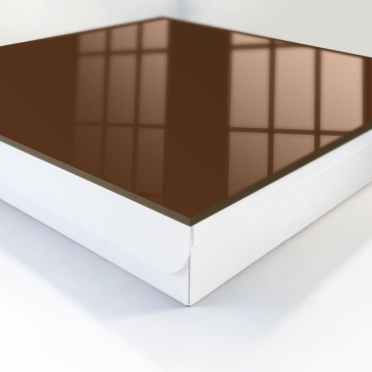 SCHLÜSSELBOX Weiß 30x30 cm – Türöffnung nach rechts - Kastanienbraun - Braun, Metall (30/30/5cm) - TULUP