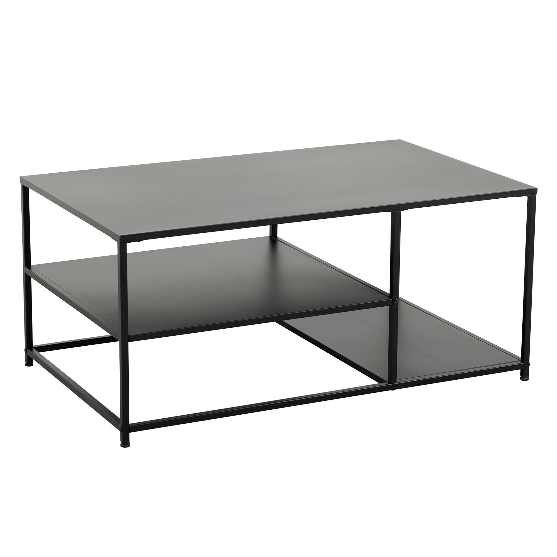 COUCHTISCH DURA STEEL Stahl rechteckig Schwarz 100cm - Schwarz, Metall (60/100/45cm) - riess-ambiente