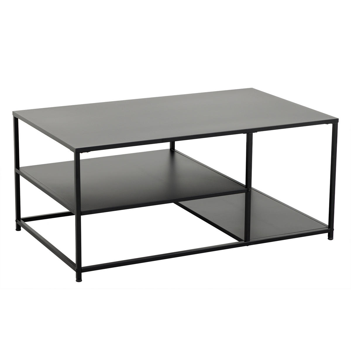 COUCHTISCH DURA STEEL Stahl rechteckig Schwarz 100cm - Schwarz, Metall (60/100/45cm) - riess-ambiente