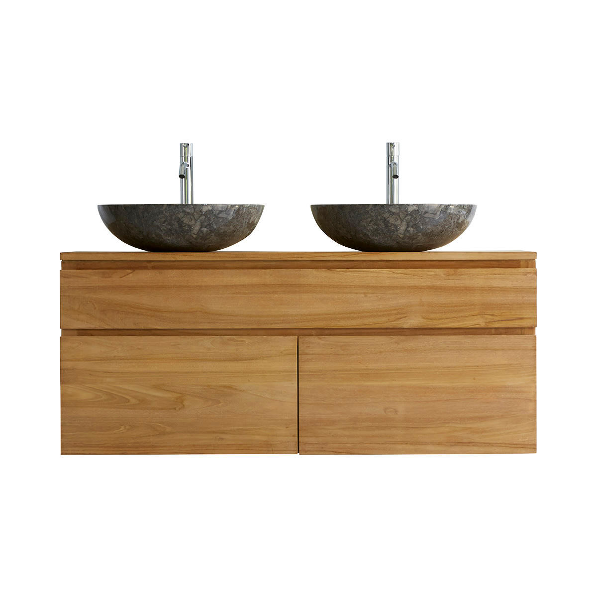 WASCHTISCHUNTERSCHRANK Jacob Natur aus Teak - Naturfarben, Holz (120/51/45cm) - Tikamoon
