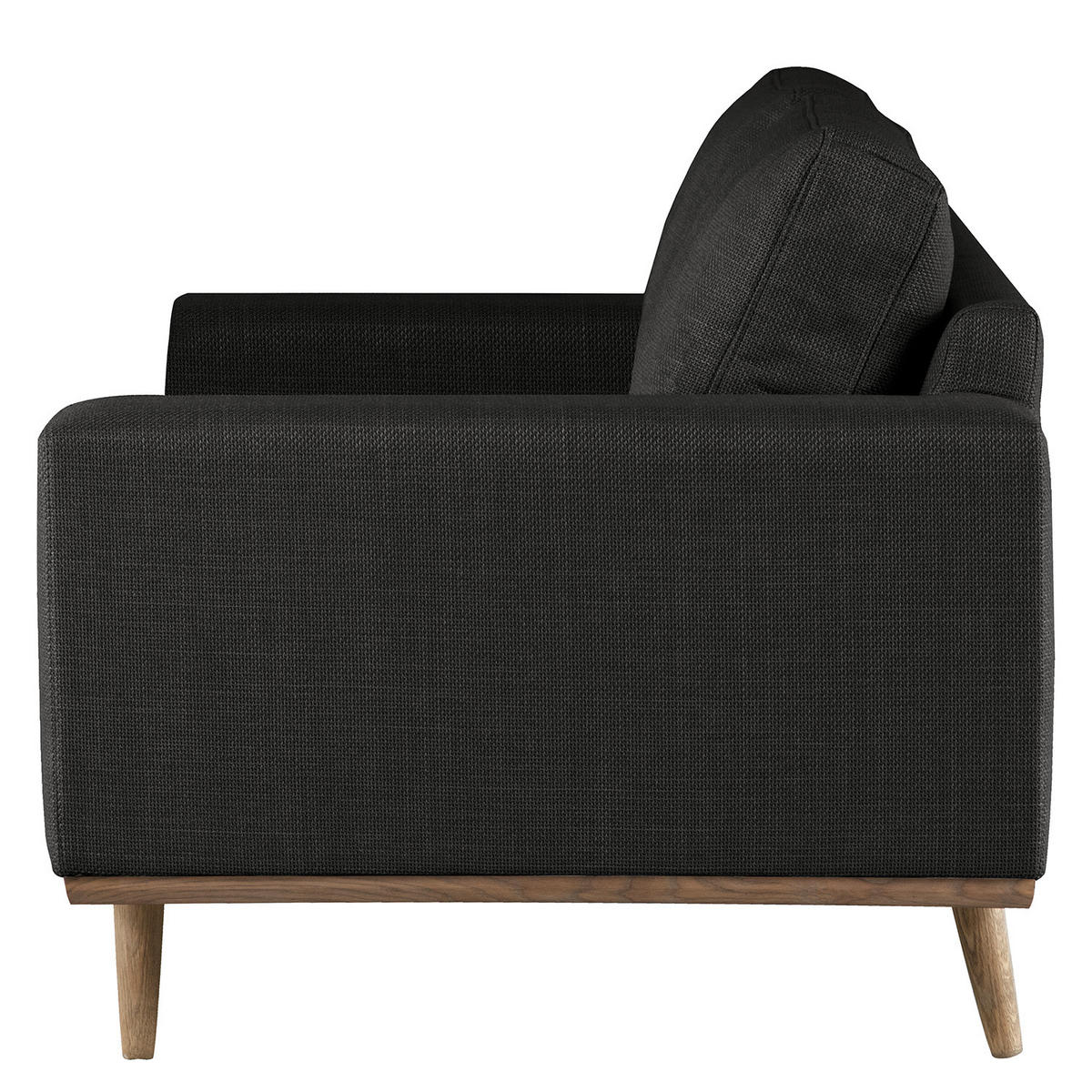 SESSEL - Eichefarben/Schwarz, Eichenholz/Textil (122/81/88cm) - home24