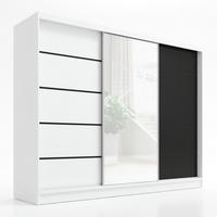 SCHWEBETÜRENSCHRANK 200 cm AURELIA 2 Farbe: Weiß, Weiß, Schwarz - Schwarz/Weiß, Holzwerkstoff (200/215/60cm) - A&J MöbelLand