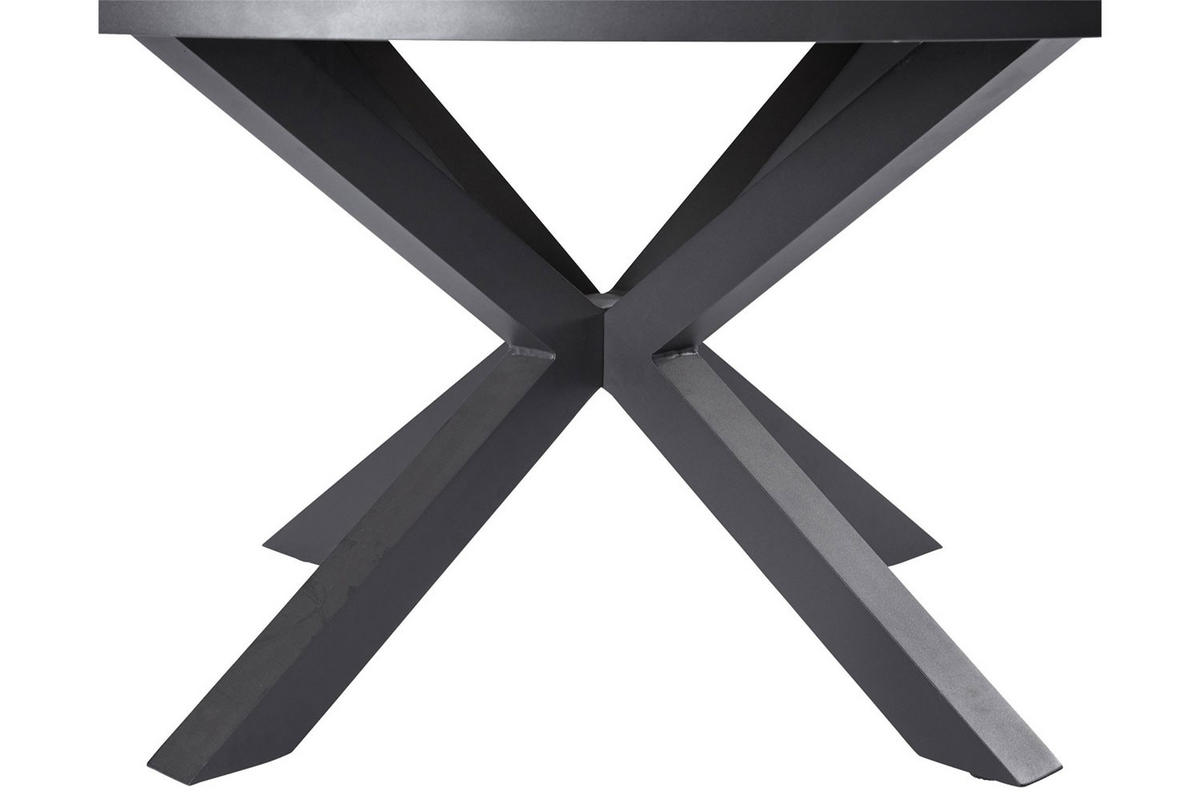 GARTENTISCH Burundi Ø150x75cm, Aluminium, Keramik - Anthrazit, Keramik (150/150/75cm) - dasmöbelwerk