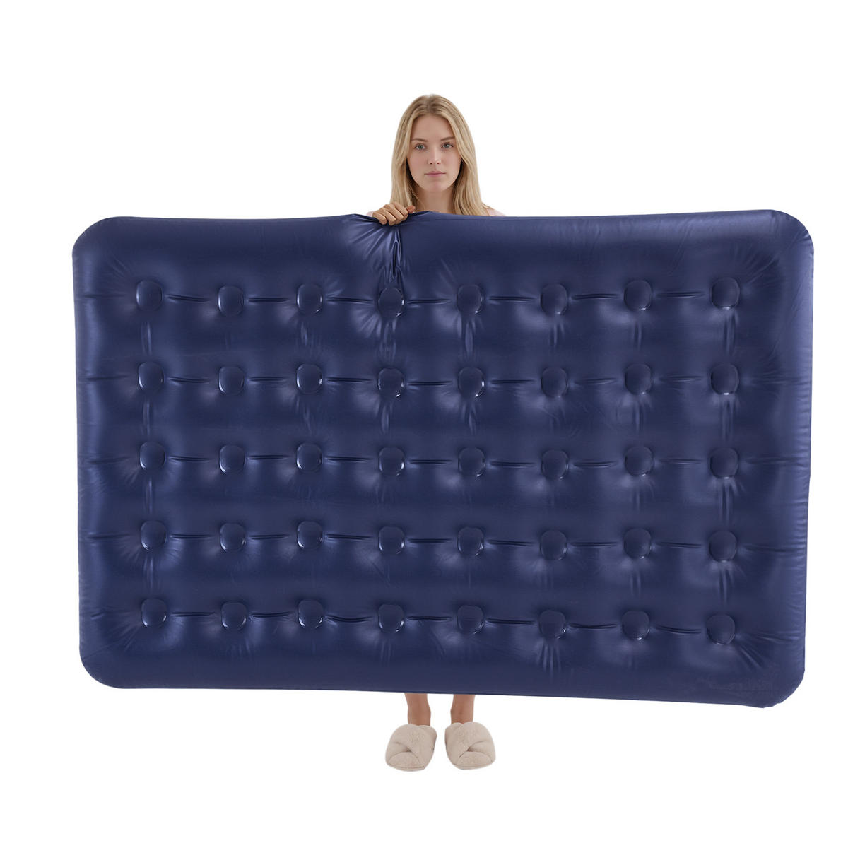 LUFTBETT mit integrierten Kissen OGS32-II-L-HG-P01 - Ahornfarben, Fell (137/191cm) - SoBuy