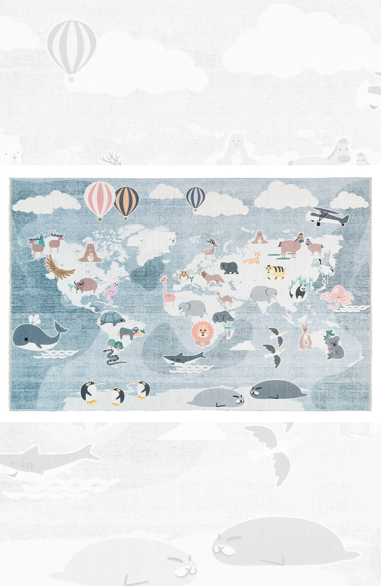 Tesso Living Kinder-Teppich Hellgrau 120x160 cm