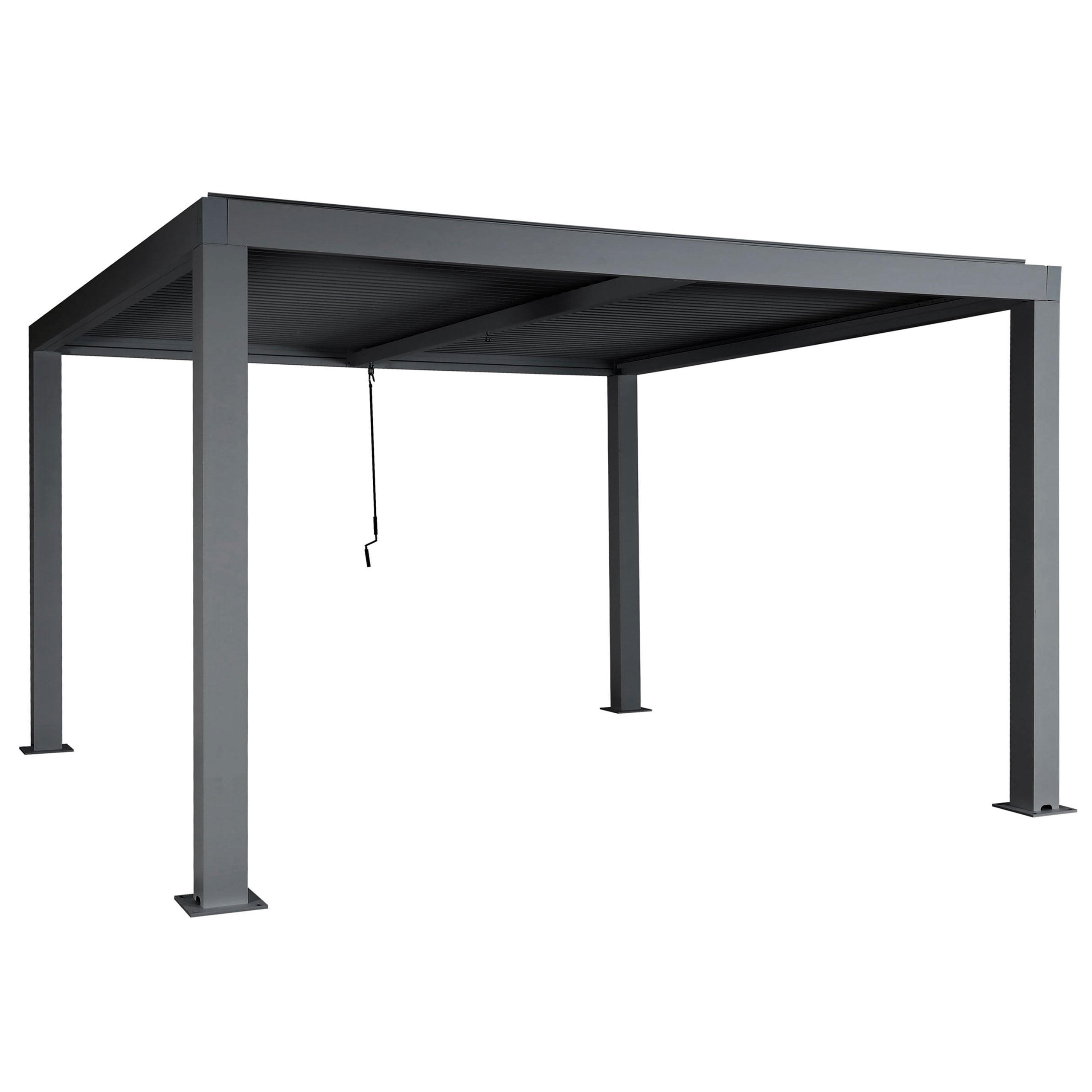 PERGOLA 220x400x300cm Anthrazit 11cm-Gestell - Anthrazit, Metall (400/220/300cm) - BERLINLODGE