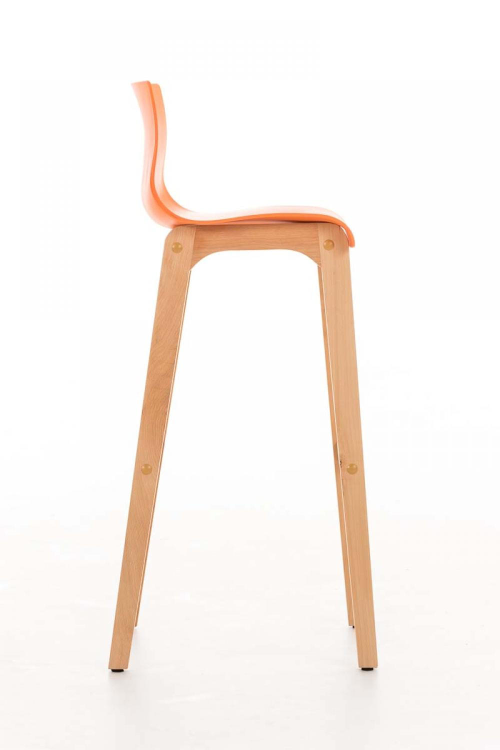 BARHOCKER Holz orange - Eukalyptusholzfarben/Orange, Holz (41/101/46cm) - CLP