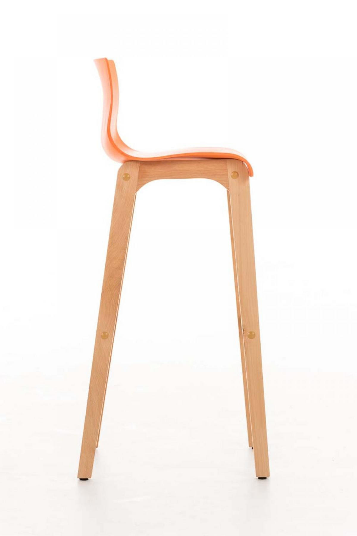 BARHOCKER Holz orange - Eukalyptusholzfarben/Orange, Holz (41/101/46cm) - CLP
