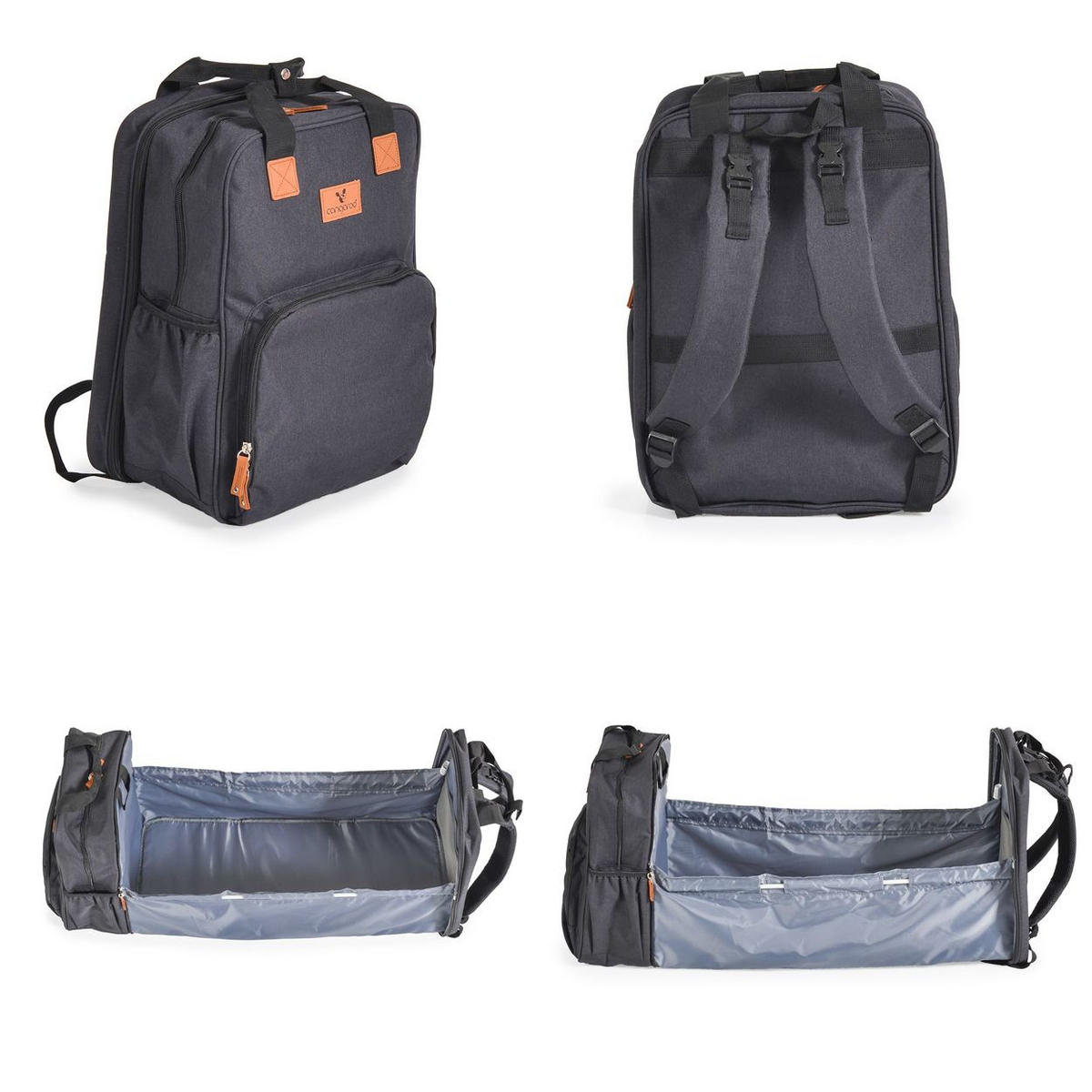 KINDERWAGENTASCHE Liana schwarz 2-in-1 Funktion, als Babybett nutzbar, als Rucksack verwendbar - Schwarz, Textil (31/43/9cm) - Cangaroo
