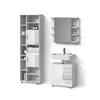 BADMÖBEL-SET Eisak Weiß Hochglanz 3 Teile, mit Hochschrank - Weiß Hochglanz/Weiß, Holzwerkstoff (60/60/33cm) - Livinity®