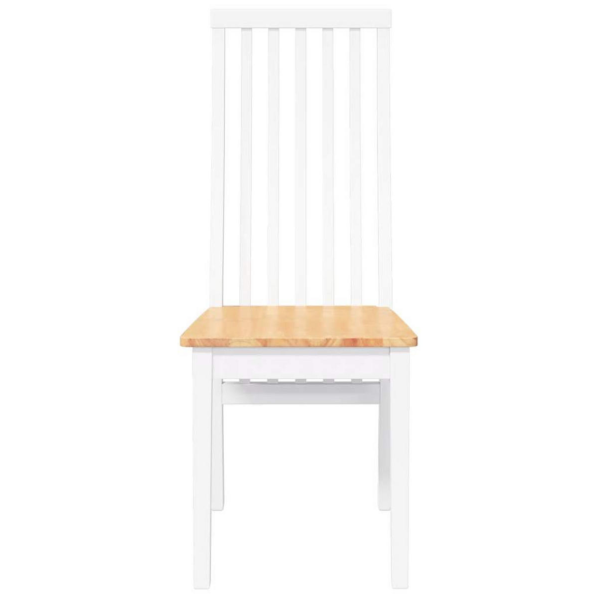 ESSZIMMERSTÜHLE 2 Stk. Weiß Massivholz Gummibaum 41*48.5*101cm - Weiß/Braun, Holz (41/101/48.5cm) - ZMH