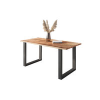 ESSTISCH POLLY - Beige/Schwarz, Holz/Metall (90/180/77cm) - SAM