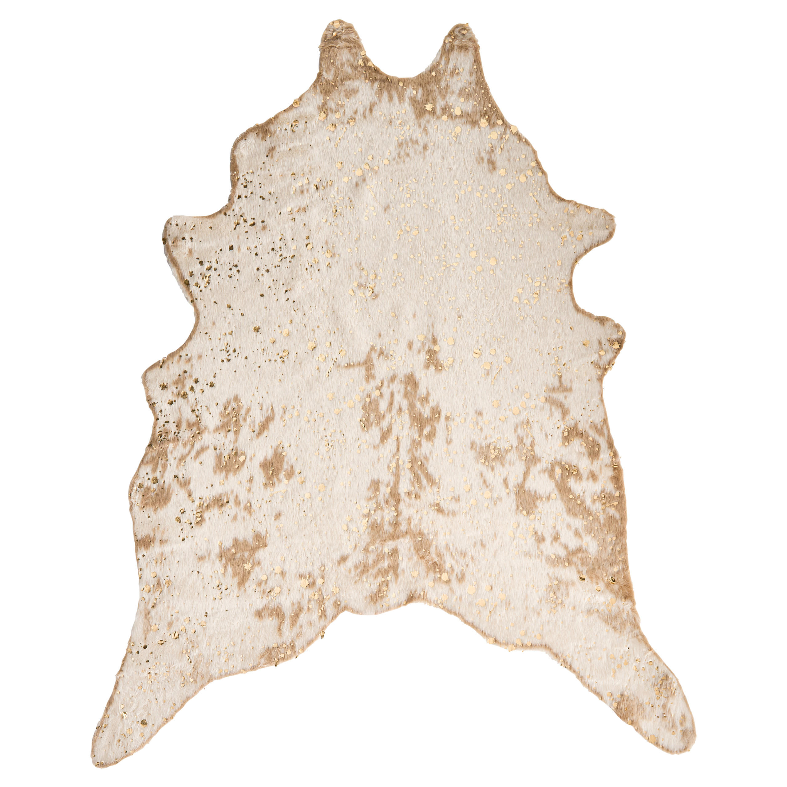 KUHFELL-TEPPICH Bogong Hellbeige 170/130 cm - Beige/Goldfarben, Textil (130/170cm) - Beliani