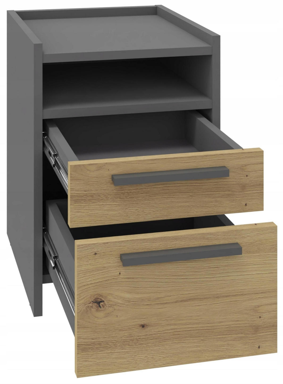NACHTTISCH ALTIVO 1SW1SNO Anthrazit Grau-Artisan Eiche 36/35,6/29,6 cm - Anthrazit/Eiche Artisan, Holzwerkstoff (36/29.6/35.6cm) - Matkam Möbel
